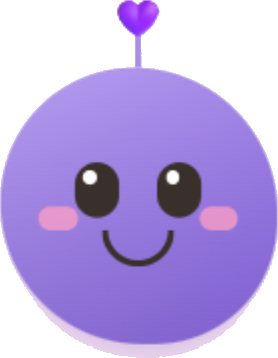Luna, the Nxtcure Labs agent, drawn as a violet orb with a heart antenna